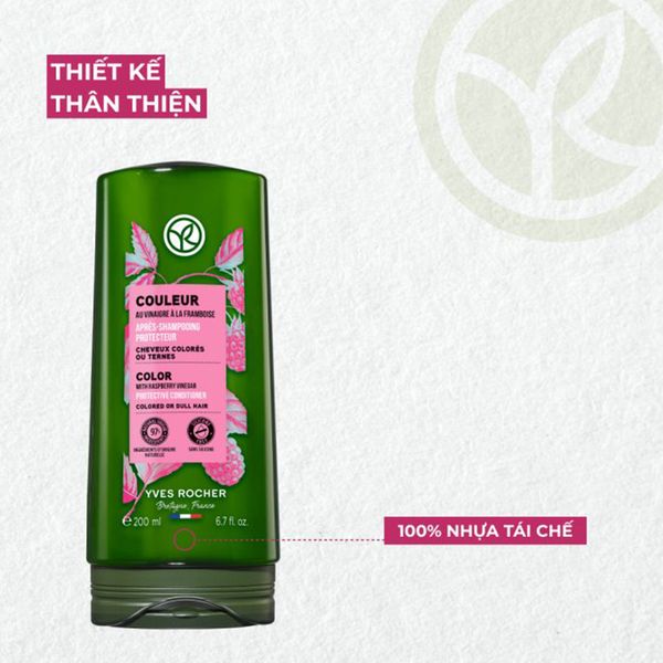 (HSD: 3/2027) Dầu Xả Giữ Màu Cho Tóc Nhuộm Và Giúp Tóc Bóng Mượt Yves Rocher Shine Protective Conditioner 200ml