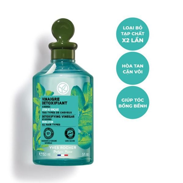 (HSD: 1/2027) Giấm Xả Kiềm Dầu Thanh Lọc Bụi Bẩn Chiết Xuất Hoa Chùm Ngây Yves Rocher Refresh Vinegar With Moringa Rinsing Lotion 150ml