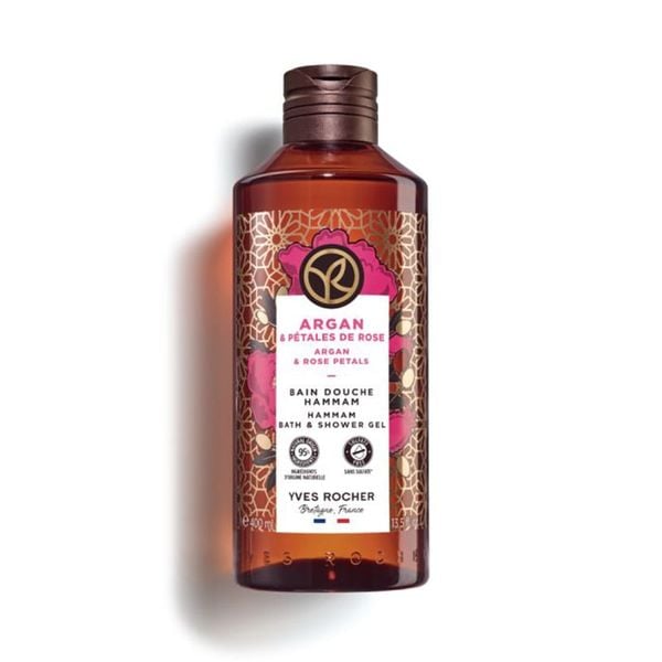 Sữa Tắm Dạng Gel Yves Rocher Hương Hoa Hồng, Tinh Dầu Bath & Shower Gel Argan & Rose Petals 400ml