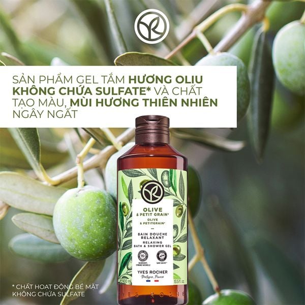Sữa Tắm Thư Giãn Yves Rocher Hương Oliu Bath & Shower Gel Olive & Petit Grain 400ml