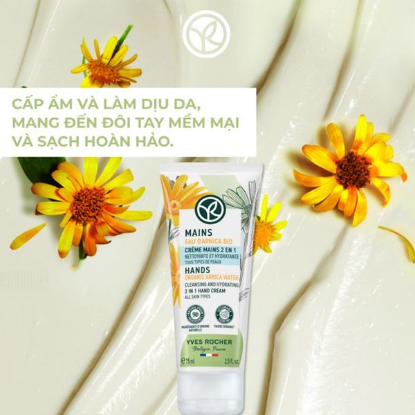 Kem Tay 2 Trong 1 Yves Rocher Làm Sạch Và Dưỡng Ẩm Da Tay Phù Hợp Mọi Loại Da Hands Care Cleansing And Hydrating 2 In 1 75ml
