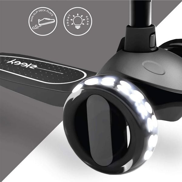 Xe Trượt 3 Bánh Scooter Spartan Ziggy 3-Wheel Tilt Scooter w/LED light - Black ZG-7038