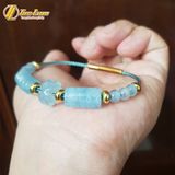  Vòng tay lu thống mix ngũ điếu mix cỏ 4 lá Aqua hợp mệnh thủy mộc may mắn tài lộc 