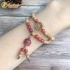  Vòng tay hạt trầm hương banh lào hoa sen mix cỏ 4 lá thạch anh tóc đỏ hợp mệnh may mắn - Tuệ Lâm 