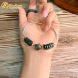  Vòng tay lu thống chạm mix ngũ điếu mix hồ ly chúa ôm hoa thạch anh tóc xanh hợp mệnh trợ duyên tài lộc 