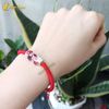  Vòng tay may mắn dây chỉ tây tạng bện ngũ sắc 2 đầu mix  tỳ hưu đổi màu tài lộc hanh thông - Tuệ Lâm 