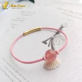  Vòng tay phong thủy hạt đá thạch anh dâu tây hồng size 10 li hợp mệnh hỏa thổ may mắn 