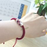  Vòng tay may mắn dây chỉ tây tạng bện ngũ sắc 2 đầu mix  tỳ hưu đổi màu tài lộc hanh thông - Tuệ Lâm 