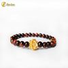 Vòng Tay Đá Mắt Hổ 6 Li Charm Hoa Sen Bạc Mạ Vàng  Bình An - Tuệ Lâm