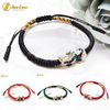 Vòng tay may mắn dây chỉ tây tạng bện ngũ sắc 2 đầu mix  tỳ hưu đổi màu tài lộc hanh thông - Tuệ Lâm