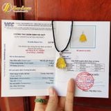  Mặt dây chuyền cho bé mặt phật di lặc đá hổ phách vàng bọc bạc S925 bình an may mắn hợp mệnh 