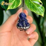  Mặt dây chuyền phật quan âm bồ tát đá sodalite bọc vàng trắng bình an may mắn, hợp mệnh thủy mộc 