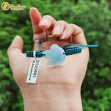  Vòng Chỉ May Mắn Bện Mặt Hồ Ly Chúa Ôm Hoa Đá Aquamarine phụ trợ tình duyên - Tuệ Lâm 