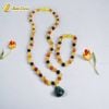Bộ trang sức amber cho bé vòng hổ phách nhiều màu mix mặt phật di lặc lam ngọc bình an may mắn