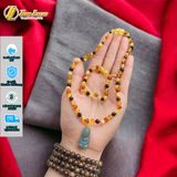  Bộ trang sức amber cho bé vòng hổ phách nhiều màu mix tiểu phật lam ngọc bình an may mắn 