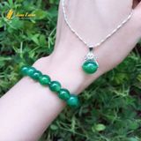  Bộ Trang Sức Vòng Tay, Vòng Cổ Đá Mã Não Xanh Hợp Mệnh May Mắn 