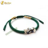  Vòng tay may mắn dây chỉ tây tạng bện ngũ sắc 2 đầu mix  tỳ hưu đổi màu tài lộc hanh thông - Tuệ Lâm 