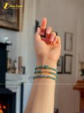  Chuỗi Vòng Tay Lam Ngọc Cuốn Nhiều Vòng Mix Ngũ Điếu và Charm Vàng Khắc Chú Om Mani Padme Hum Bình An - May Mắn - Tài Lộc 