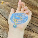 Chuỗi Vòng Tay Đá Aquamarine Cuốn Nhiều Vòng Treo Túi Tiền mix Lu Thống May Mắn - Tài Lộc - Hợp Mệnh 