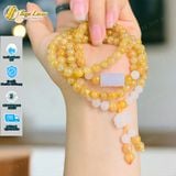  Chuỗi Vòng Tay Đá Thạch Anh Tóc Vàng Cuốn Nhiều Vòng Mix Lu thống Bạch Ngọc charm hoa sen bình an may mắn 