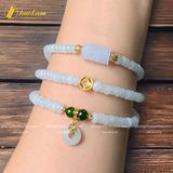  Chuỗi Vòng Tay Bạch Ngọc Cuốn Nhiều Vòng Mix Lu Thống và Đồng Điếu May Mắn - Bình An - Tài Lộc - Hanh Thông 