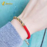  Vòng Tay Nữ Chỉ Handmade Tibet  Màu Vàng Cao Cấp Đan Đối Xứng Hợp Mệnh -  Tuệ Lâm 