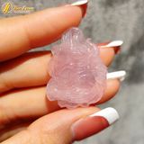  Dây chuyền mặt hồ ly chúa 9 đuôi dải lụa thạch anh hồng hợp mệnh hỏa thổ trợ duyên may mắn 