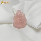  Dây chuyền mặt hồ ly chúa 9 đuôi dải lụa thạch anh hồng hợp mệnh hỏa thổ trợ duyên may mắn 