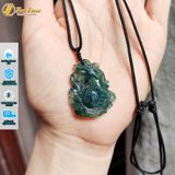  Dây chuyền mặt hồ ly chúa 9 đuôi thủng đá mã não rêu xanh hợp mệnh mộc hỏa hỗ trợ tình duyên may mắn 