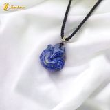  Dây chuyền mặt hồ ly chúa ôm hoa lapis lazuis hợp mệnh thủy mộc, trợ duyên may mắn - Tuệ Lâm 