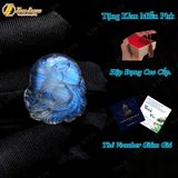  Dây chuyền mặt hồ ly chúa 9 đuôi đá moonstone dáng tròn vọng nguyệt hợp mệnh kim thủy 