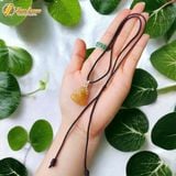  Dây chuyền mặt hồ ly chúa chín đuôi  đá thạch anh tóc vàng hợp mệnh kim, thổ, trợ duyển may mắn 