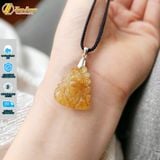  Dây chuyền mặt hồ ly chúa chín đuôi  đá thạch anh tóc vàng hợp mệnh kim, thổ, trợ duyển may mắn 