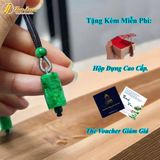  Dây chuyền mặt lu thống ngọc sơn thủy xanh chạm họa tiết hợp mệnh may mắn chiêu tài lộc vạn sự hanh thông 