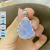 Dây chuyền mặt hồ ly chúa 9 đuôi thủng đá moonstone hợp mệnh kim thủy bọc viền AgS925