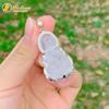  Dây chuyền mặt phật quan âm bồ tát đá thạch anh trắng hợp mệnh kim thủy bọc bạc S925 bình an may mắn 
