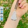 Dây chuyền mặt phật quan âm bồ tát đá thạch anh trắng hợp mệnh kim thủy bọc bạc S925 bình an may mắn