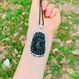  Dây chuyền mặt phật quan âm bồ tát nam hải ngọc bích hợp mệnh bọc bạc S925 bình an may mắn 