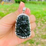  Dây chuyền mặt phật quan âm bồ tát nam hải ngọc bích hợp mệnh bọc bạc S925 bình an may mắn 