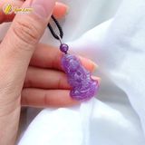  Dây chuyền mặt phật quan âm đá thạch anh tím hợp mệnh hỏa mệnh thổ bình an may mắn 
