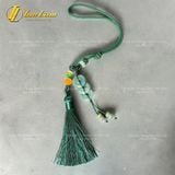  Dây Treo Túi Xách Phong Thủy Khấu Bình An (Điếu Tam Tài) Lam Ngọc May Mắn - Tài lộc - Hưng Thịnh 