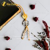  Dây Treo Ốp Điện Thoại Biểu Tượng Cát Tường Cỏ 4 Lá Đá Thạch Anh Trắng May Mắn Bình An Hạnh Phúc 