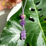  Dây Treo Ốp Điện Thoại Biểu Tượng Cát Tường Cỏ 4 Lá Đá Thạch Anh Tím May Mắn Bình An Hạnh Phúc 
