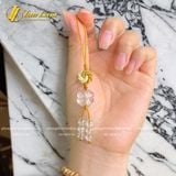  Dây Treo Ốp Điện Thoại Biểu Tượng Cát Tường Cỏ 4 Lá Đá Thạch Anh Trắng May Mắn Bình An Hạnh Phúc 
