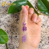  Dây Treo Ốp Điện Thoại Biểu Tượng Cát Tường Cỏ 4 Lá Đá Thạch Anh Tím May Mắn Bình An Hạnh Phúc 