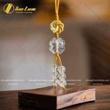  Dây Treo Ốp Điện Thoại Biểu Tượng Cát Tường Cỏ 4 Lá Đá Thạch Anh Trắng May Mắn Bình An Hạnh Phúc 