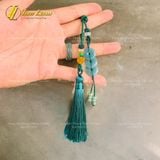  Dây Treo Túi Xách Phong Thủy Khấu Bình An (Điếu Tam Tài) Lam Ngọc May Mắn - Tài lộc - Hưng Thịnh 