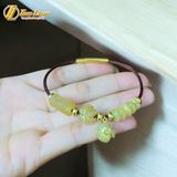  Vòng tay ngũ điếu mix lu thống mix cỏ 4 lá treo túi thạch anh tóc vàng hợp mệnh kim thổ 