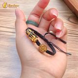  Vòng tay chỉ may mắn bện tỳ hưu đổi màu xanh mix bánh xe pháp luân bình an thịnh vượng 