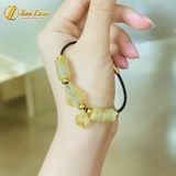  Vòng tay ngũ điếu mix lu thống mix hồ ly chúa treo túi tiền đá thạch anh tóc vàng hợp mệnh kim thổ 